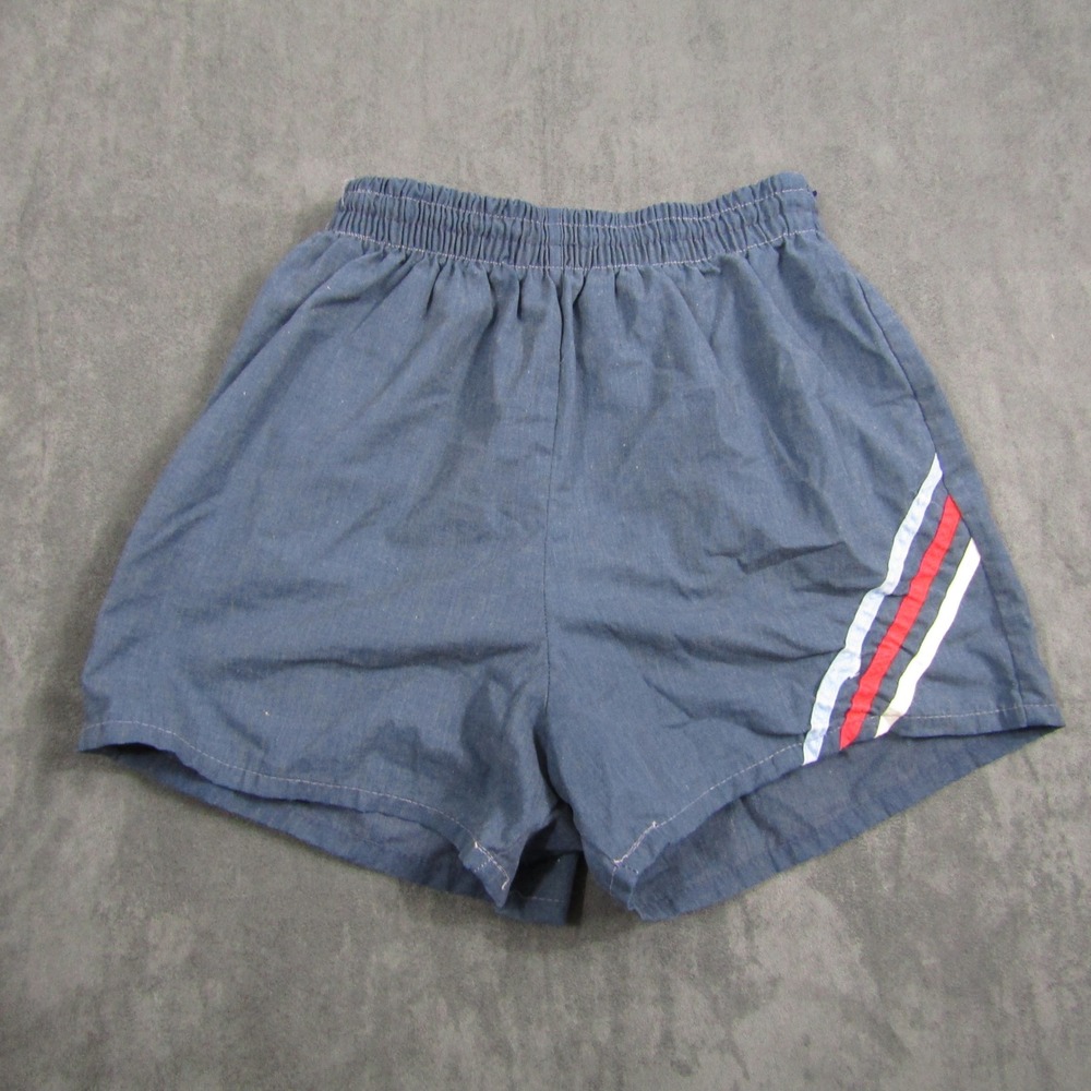 Malibu Vintage Shorts Mens M Blue Striped Retro Athletic Casual 00550